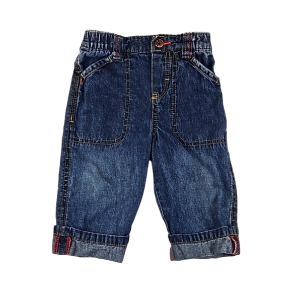 Genuine Baby by Oshkosh Real Denim 4-Pocket Cuffed Jeans 9M - Picture 1 of 6